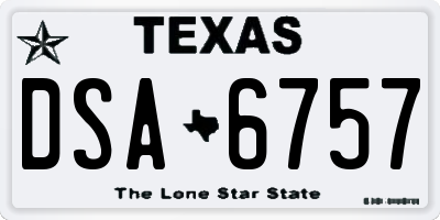 TX license plate DSA6757