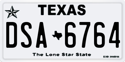 TX license plate DSA6764