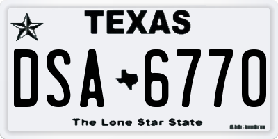 TX license plate DSA6770