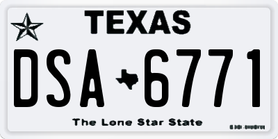 TX license plate DSA6771