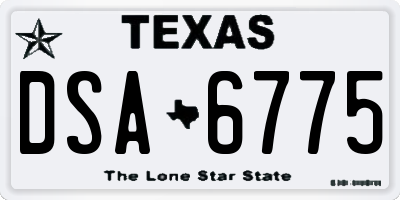 TX license plate DSA6775