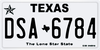 TX license plate DSA6784