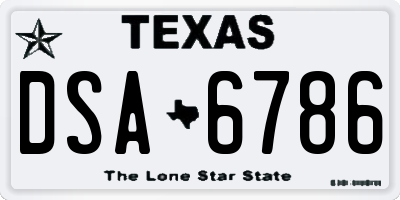 TX license plate DSA6786