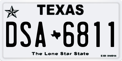 TX license plate DSA6811