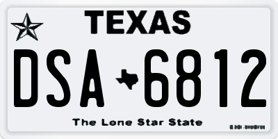 TX license plate DSA6812
