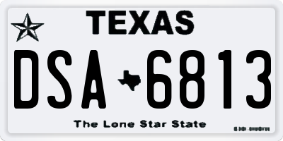 TX license plate DSA6813
