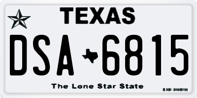 TX license plate DSA6815