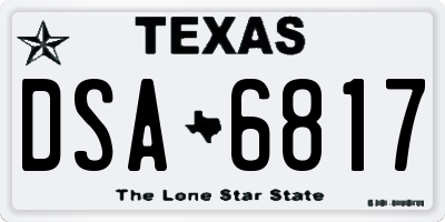 TX license plate DSA6817