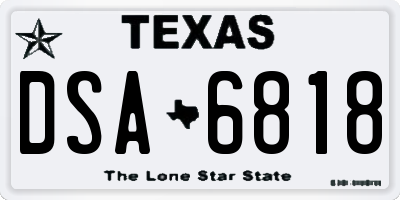 TX license plate DSA6818