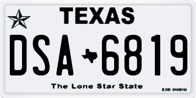 TX license plate DSA6819