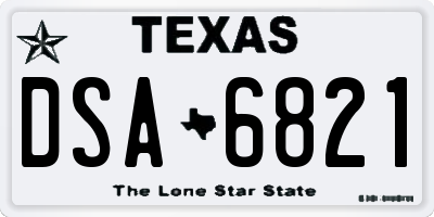 TX license plate DSA6821