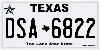 TX license plate DSA6822