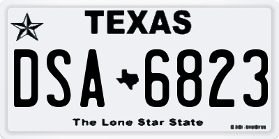 TX license plate DSA6823