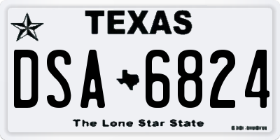 TX license plate DSA6824