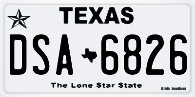 TX license plate DSA6826