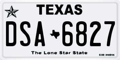 TX license plate DSA6827