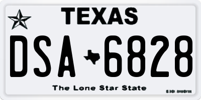 TX license plate DSA6828