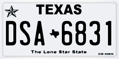TX license plate DSA6831