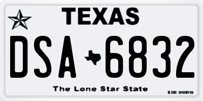 TX license plate DSA6832