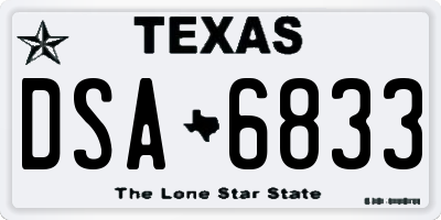 TX license plate DSA6833