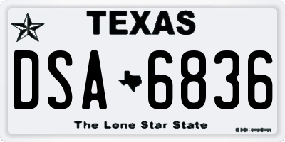 TX license plate DSA6836