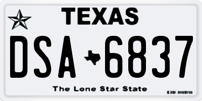 TX license plate DSA6837