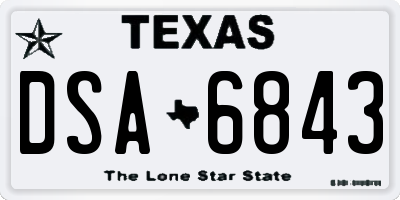 TX license plate DSA6843