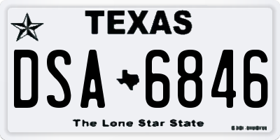 TX license plate DSA6846