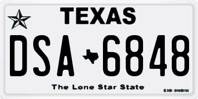 TX license plate DSA6848
