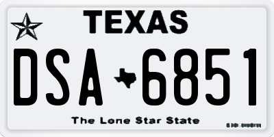 TX license plate DSA6851