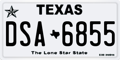 TX license plate DSA6855