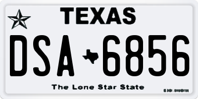 TX license plate DSA6856