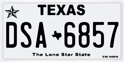 TX license plate DSA6857
