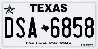 TX license plate DSA6858