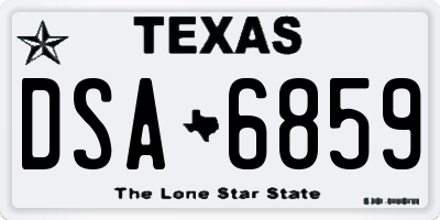 TX license plate DSA6859