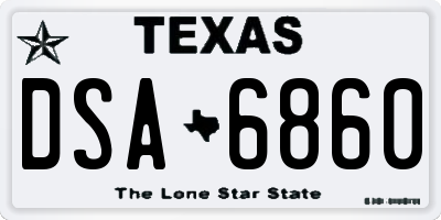 TX license plate DSA6860