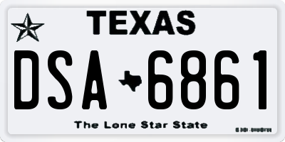 TX license plate DSA6861