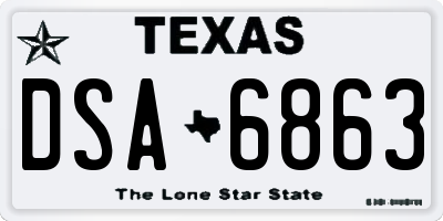 TX license plate DSA6863