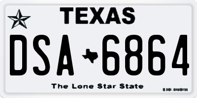 TX license plate DSA6864