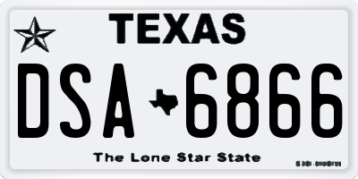 TX license plate DSA6866
