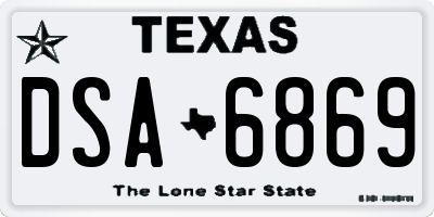 TX license plate DSA6869