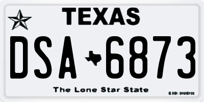 TX license plate DSA6873