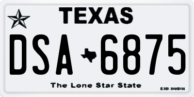 TX license plate DSA6875