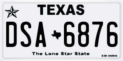 TX license plate DSA6876