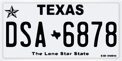 TX license plate DSA6878