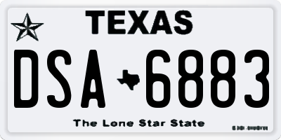TX license plate DSA6883