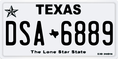 TX license plate DSA6889