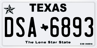 TX license plate DSA6893