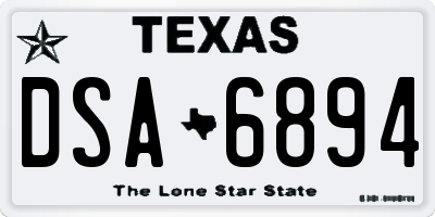 TX license plate DSA6894