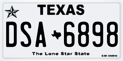 TX license plate DSA6898